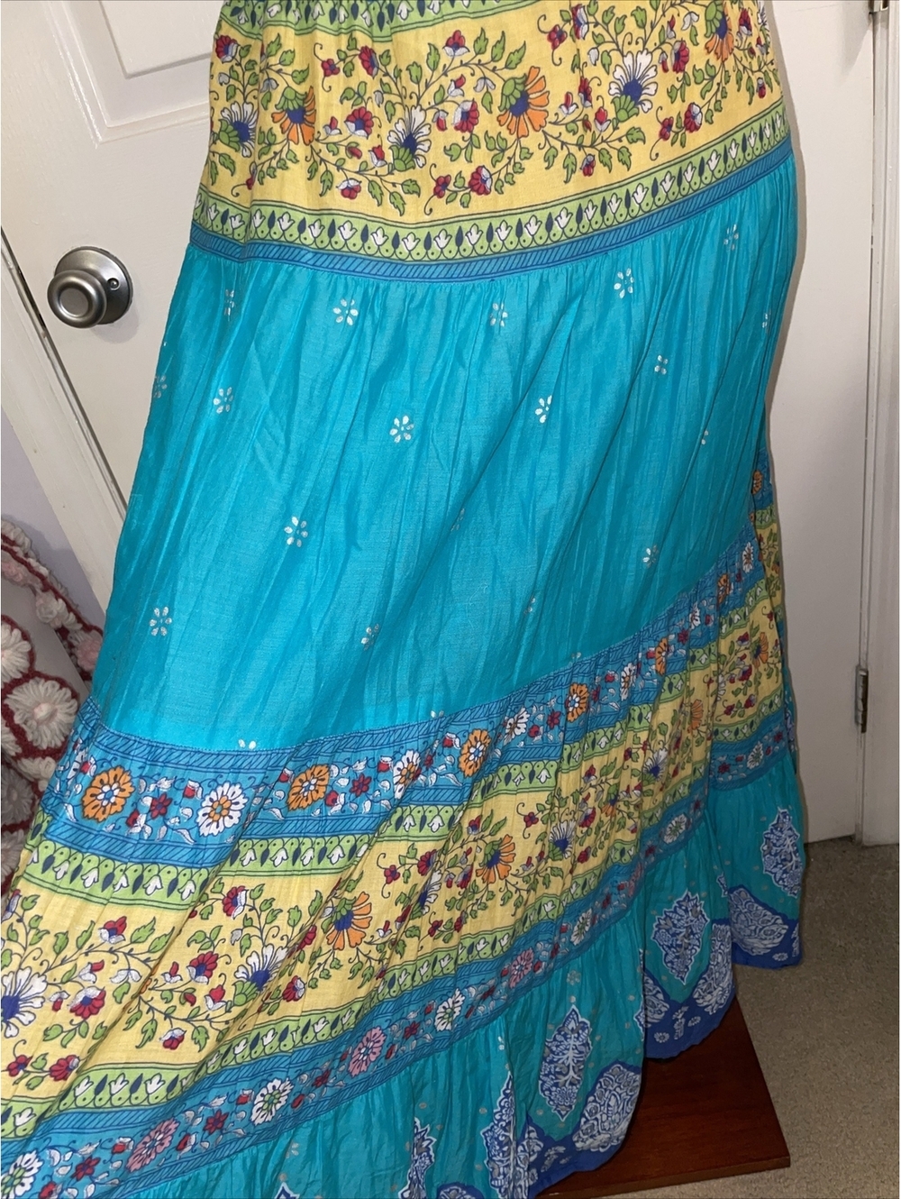 Boho Hippie Cottagecore Skirt Size Medium White Stag - Picture 6 of 9